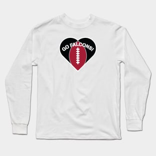 Heart Shaped Atlanta Falcons Long Sleeve T-Shirt